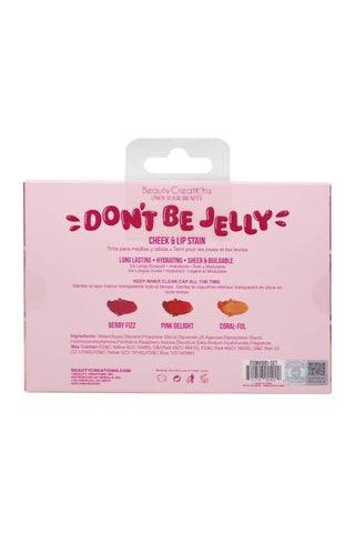 Beauty Creations Don’t Be Jelly Cheek & Lip Stain Set – 3-Piece Dewy Glow Trio