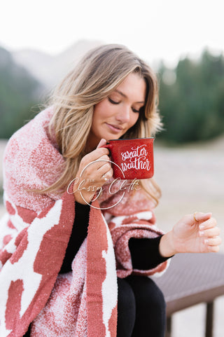 Luxe Blanket - Rust Animal Print