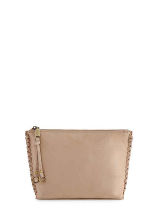 Piper Zip Pouch – Faux Suede with Whipstitch & Tassel