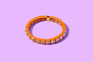 Stretch Bracelet - Enamel w/ Circle Stones - Zoe