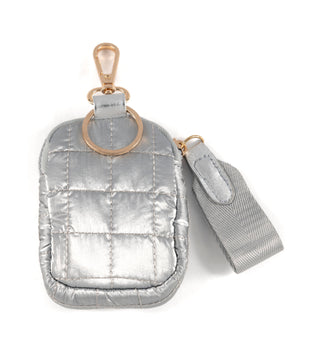 Logan Clip-On Pouch – Quilted Metallic Nylon Mini Bag