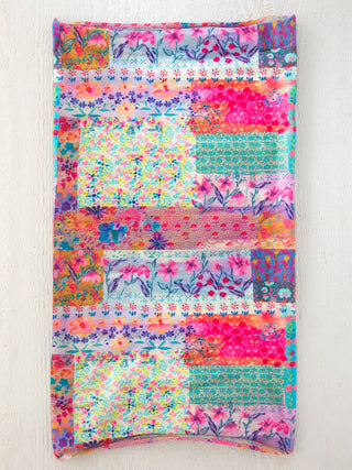 Full Boho Bandeau® Headband – Multi-Way Style - Pink Watercolor Patchwork