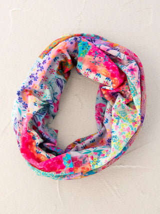 Full Boho Bandeau® Headband – Multi-Way Style - Pink Watercolor Patchwork