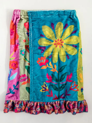 Towel Wrap – Teal Flowers
