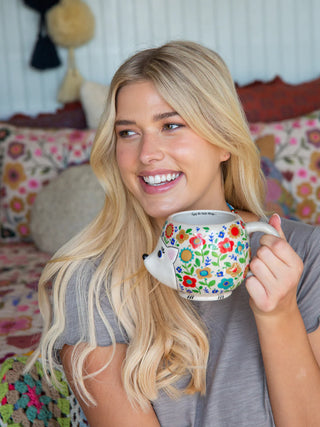 Harriet Hedgehog Folk Art Coffee Mug – 16 oz