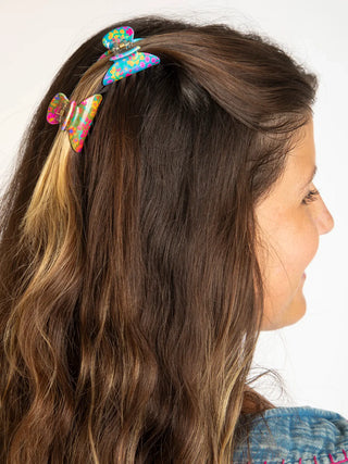 Floral Claw Clips – Set of 3 (Cream, Mustard, Coral)