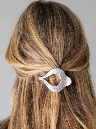 Boho Hair Clip – Printed Fabric Wrapped Tortoise - 5 Designs