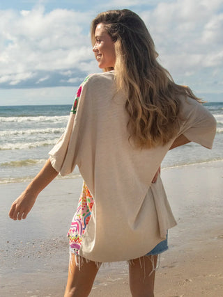 One Size Cotton Easy Tee – Cream Sunshine On My Shoulders