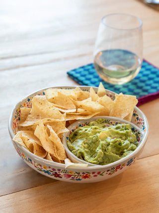 Personal Chip & Dip Bowl – Stoneware Snack Essential