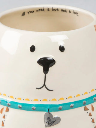 Lucky the Dog Folk Art Coffee Mug – 16 oz
