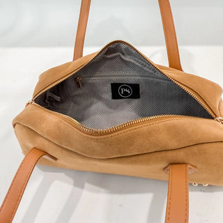Sally Suede Shoulder Bag – Oat, Camel, or Black