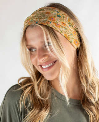 Natural Life Half Boho Bandeau® Headband: Mandala Light Grey