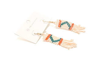 Chevron Fringe Beaded Earrings