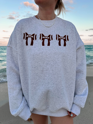 Football Bows Embroider Sweatshirt