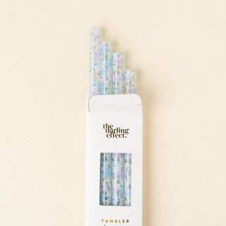 40 oz Tumbler Straw Set-Secret Garden Blue
