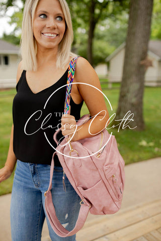 Chloe Convertible Backpack – Blush Grey Pink Camo