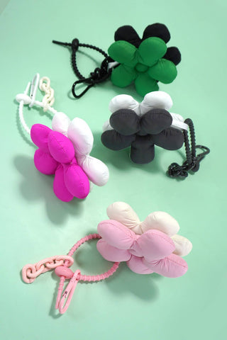 Trending Puffy Daisy Fabric Bag Charm Keychain