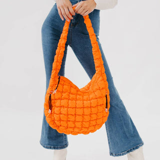 Carmen Quilted Hobo Tote Bag – Soft Quilted Shoulder Bag | 6 Colors