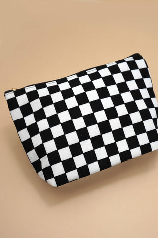 Checkered Cosmetic Makeup Pouch – Travel & Toiletry Organizer