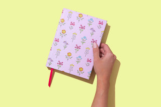 Hardcover Notebook - Pink w/ Wildflowers