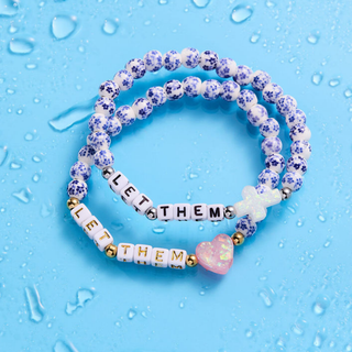 Holy Water “Let Them” Bracelet – Blue Porcelain
