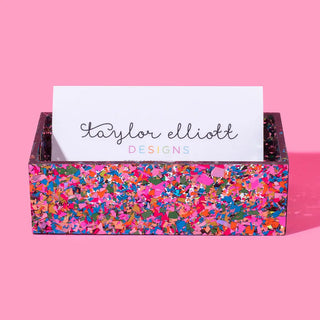 Confetti Acrylic Business Card Holder