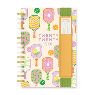 2026 Pickleball Rally Oliver Planner – 17-Month Hardcover Agenda with Pen Pocket & Stickers