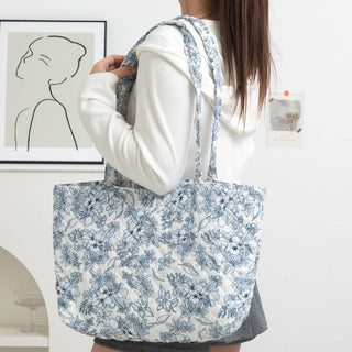 Floral Quilted Tote Bag – Organic Everyday Carryall