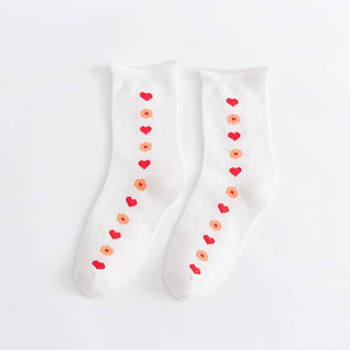 Heart Flower Cherry Casual Socks