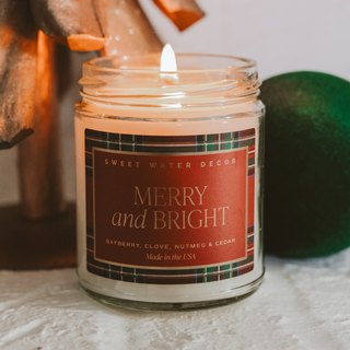 Merry and Bright 9 oz Soy Candle - Christmas Decor