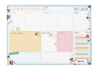 Carpe Diem Weekly Planner Pad: Feathers