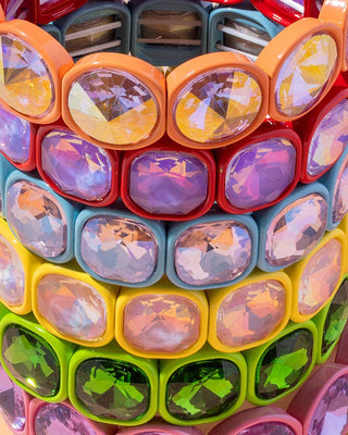 Stretch Bracelet - Enamel w/ Large Stones - Elise