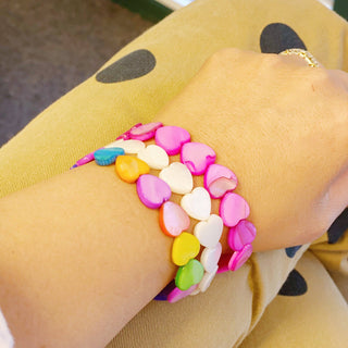 Shelly Heart Stretch Bracelet