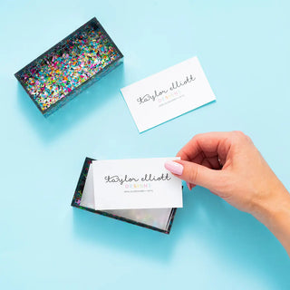 Confetti Acrylic Business Card Holder