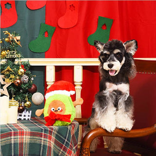 HugSmart Pet - Happy Woofmas | Santa Avocado - Dog Plush Toy