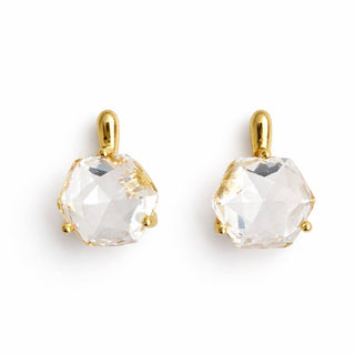 Gilded Prism Drop Earrings – Faceted Stones With A Sculpted Gold Setting