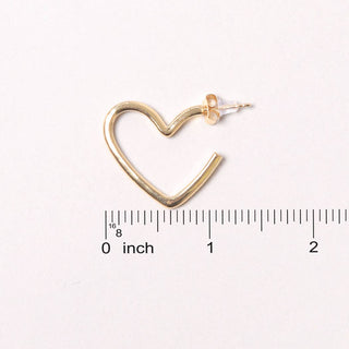14K Gold-Dipped Heart Hoop Earring: ONE SIZE / WHITE GOLD