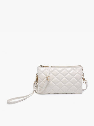 Riley Vegan High Gloss Quilted Crossbody/Wristlet Combo