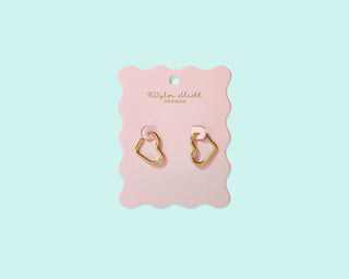 Gold Heart Huggie Earrings – 14K Gold-Plated