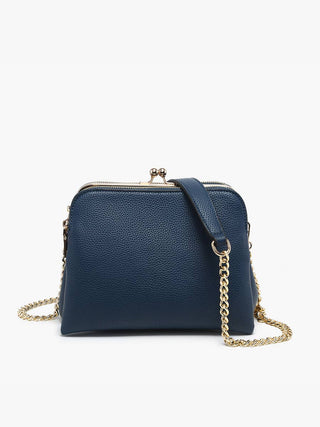 Kiva Crossbody – Vintage Kiss Lock Triple Compartment Bag