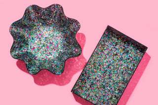 Acrylic Confetti Tray – 10" x 6" Colorful Display & Organizer