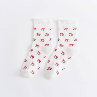 Heart Flower Cherry Casual Socks