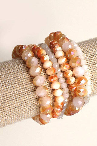 Glass Beaded Stretch Bracelet Set – Colorful Handmade Stackables