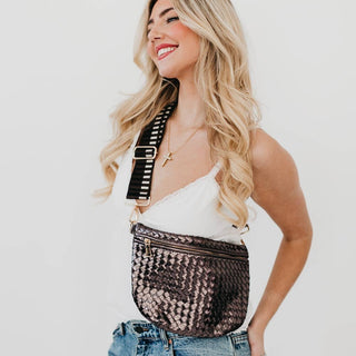 Westlyn Woven Bum Bag – Vegan Leather Crossbody in Multiple Styles