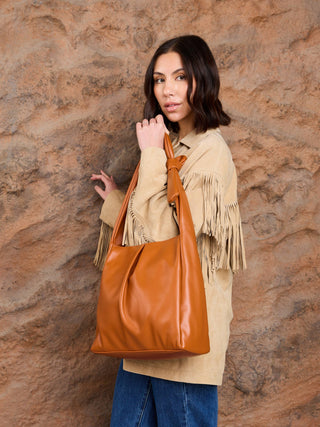 Jolene Pleated Hobo with Knotted Handle – Elegant Everyday Bag