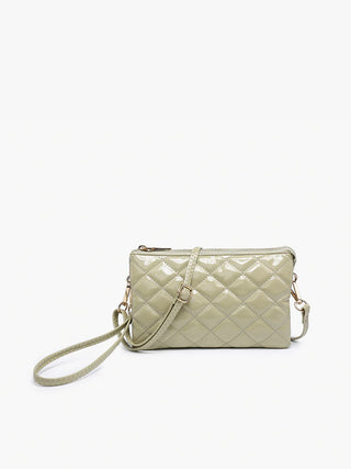 Riley Vegan High Gloss Quilted Crossbody/Wristlet Combo