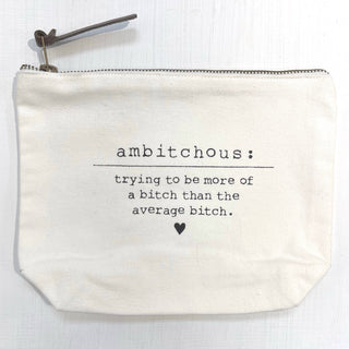 'Ambitchous' Cotton Makeup Pouch / Cosmetic Bag