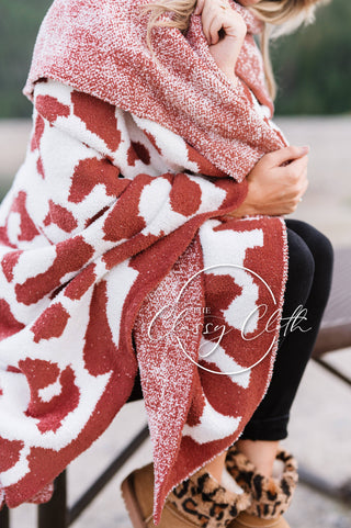 Luxe Blanket - Rust Animal Print