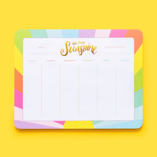 Be the Sunshine Weekly Planner – 7" x 9" – 52 Sheets – Gold Foil – Gift-Ready Stationery